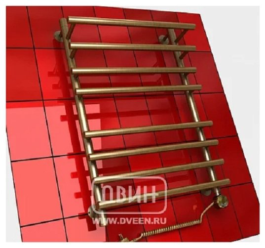 Полотенцесушитель ДВИН F primo electro 60/50 1"-3/4"-1/2" Электрич. ТЭН справа бронза