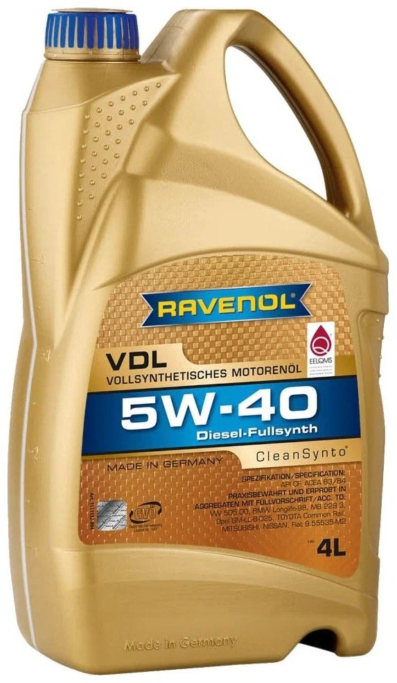 Моторное масло Синтетическое RAVENOL VDL 5W-40 4 л купить,41600