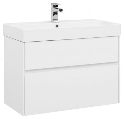 Тумба с раковиной Aquanet Бруклин, 85x66x46 см, белый глянец купить,NaN