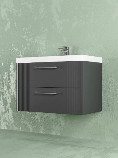 Тумба с раковиной Kabinka.kz Альба 70x52x45см антрацит