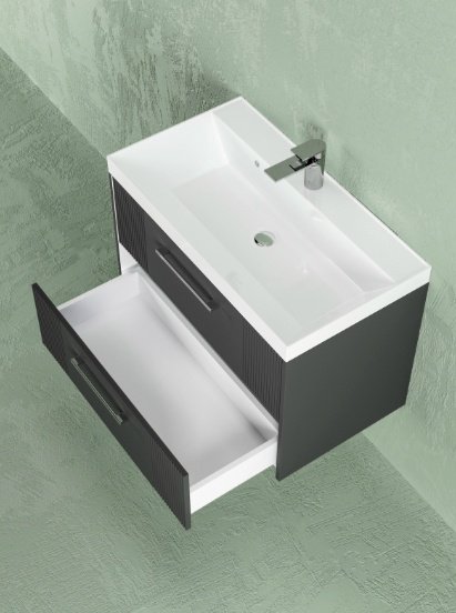 Тумба с раковиной Kabinka.kz Альба 70x52x45см антрацит