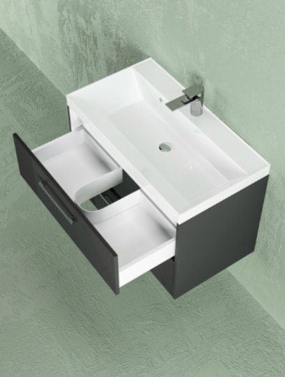 Тумба с раковиной Kabinka.kz Альба 70x52x45см антрацит