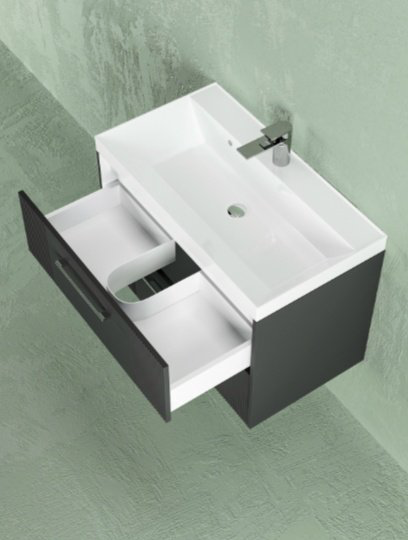 Тумба с раковиной Kabinka.kz Альба 70x52x45см антрацит купить,NaN