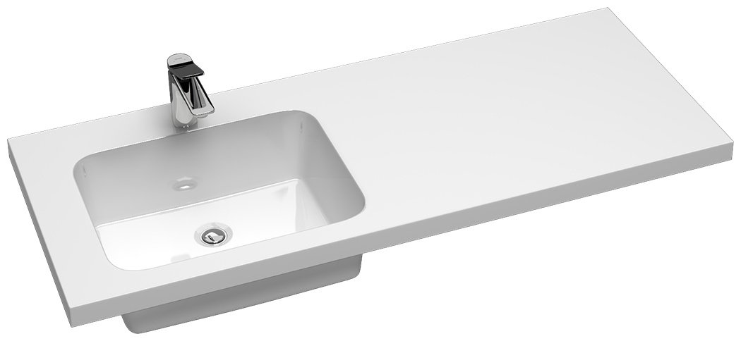 Тумба с раковиной KABINKA.KZ Адай, 120.1x87.9x49.4 см, белый