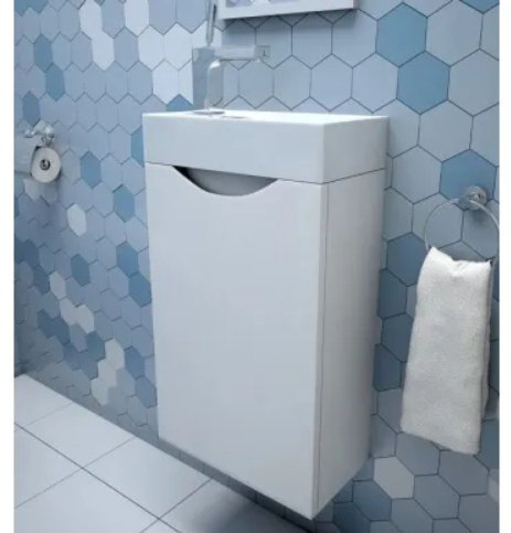 Тумба с раковиной Kabinka.kz Mini 40 ФР-00010478 40x60.7x22см белый купить,NaN