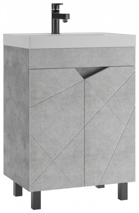 Тумба с раковиной KABINKA.KZ Байтерек, 59.4x72x43.1 см, серый