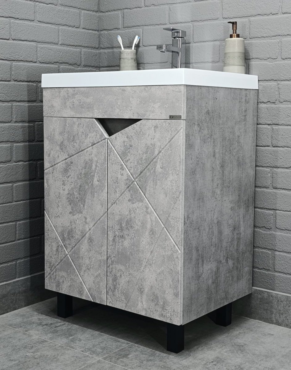 Тумба с раковиной KABINKA.KZ Байтерек, 59.4x72x43.1 см, серый