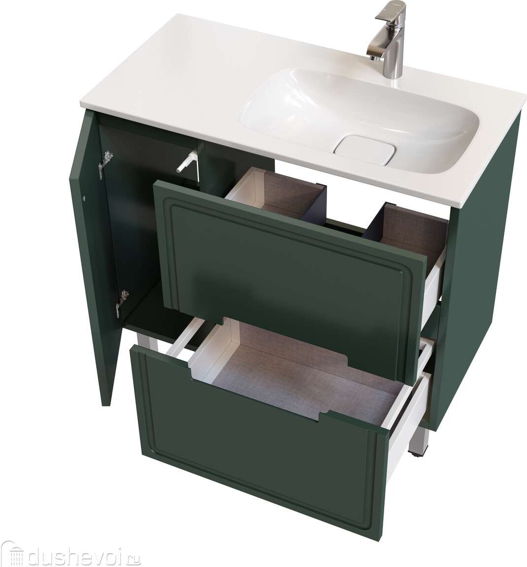 Тумба без раковины KABINKA.KZ TA-MBC-90PR(R)-grigio verde, 89.4x68.2x44.7 см, зеленый