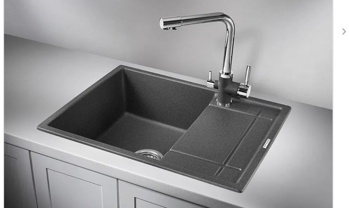 Кухонная мойка GRANULA 6501, ГРАФИТ (ЧЁРНО-СЕРЫЙ) врезная 66х50х19 см, кварцевый песок