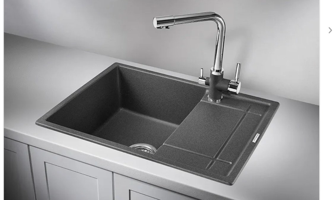 Кухонная мойка GRANULA 6501, ГРАФИТ (ЧЁРНО-СЕРЫЙ) врезная 66х50х19 см, кварцевый песок купить,259700