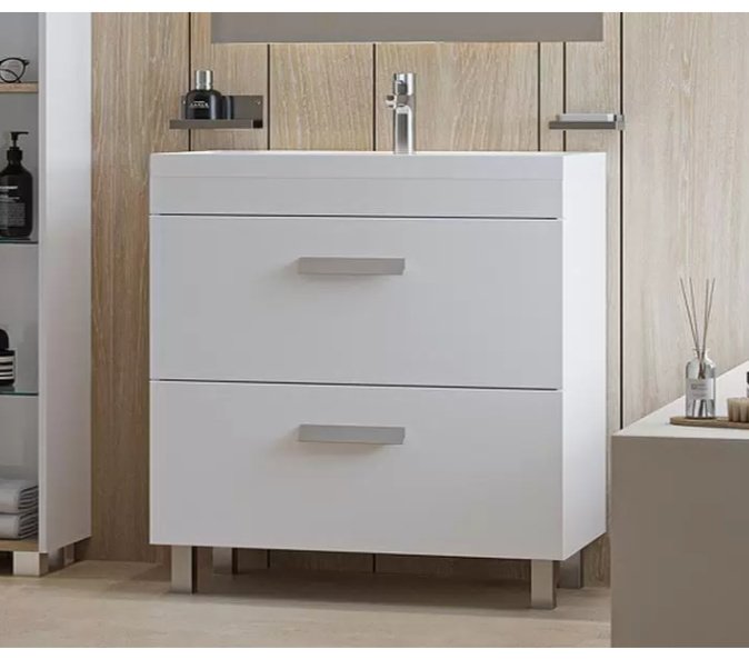 Тумба с раковиной KABINKA.KZ Orlando, 80x85.5x45 см, белый