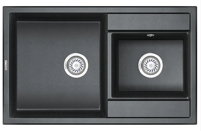 Кухонная мойка GRANULA 8201, ШВАРЦ Шварц врезная 82х50х20 см, кварцевый песок
