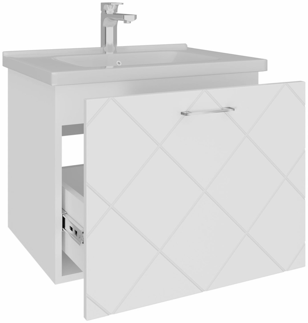 Тумба с раковиной AVK ТН 1ящик Астра 70, 70x47x45 см, белый