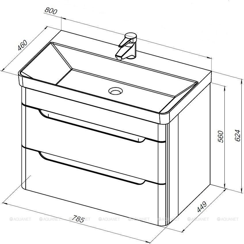 Тумба с раковиной Aquanet София K0000078188 80x63x45 см белый купить,NaN