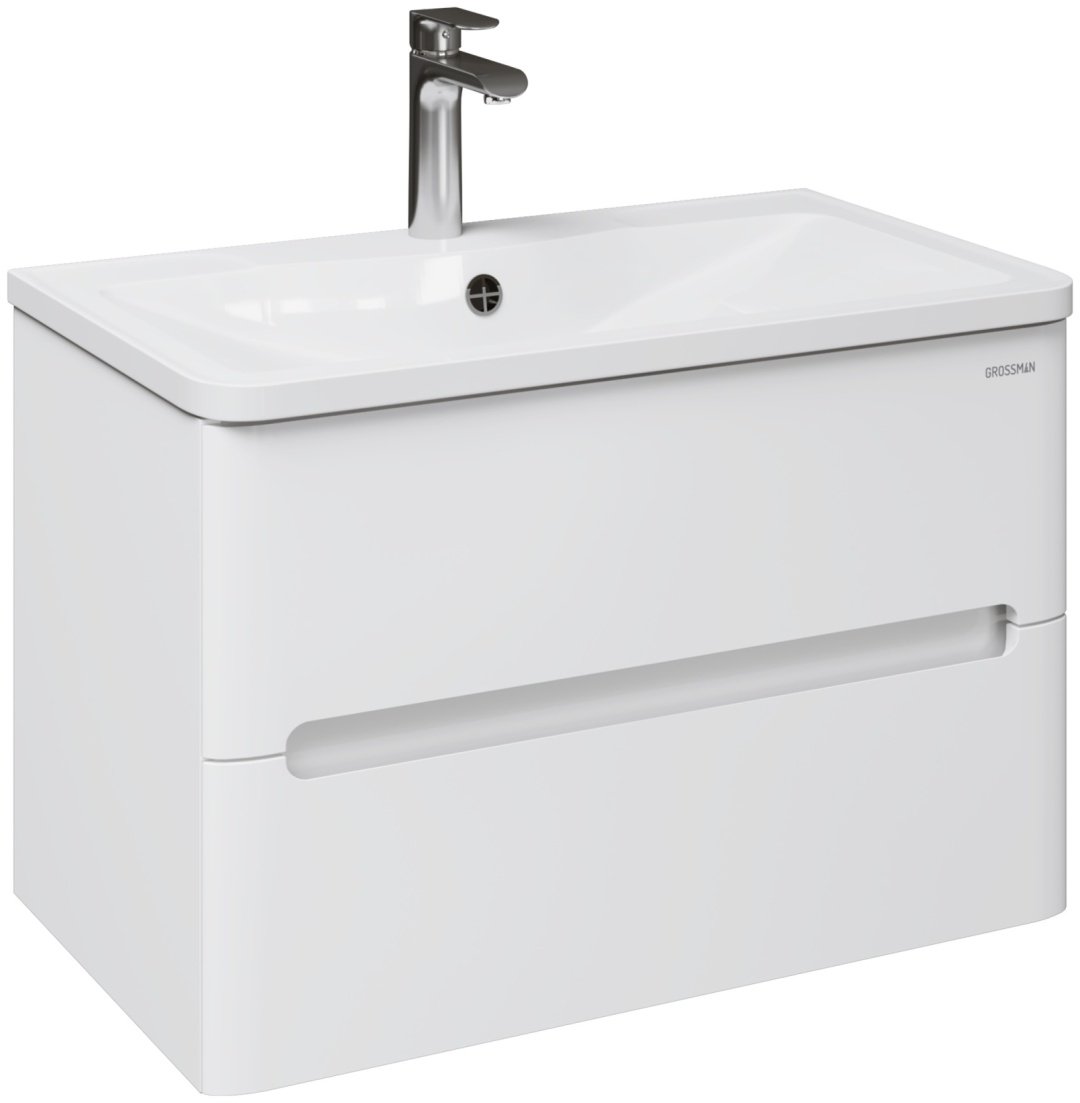 Тумба с раковиной KABINKA.KZ АДЕЛЬ-НОРМА-80, 80x50x44.6 см, белый