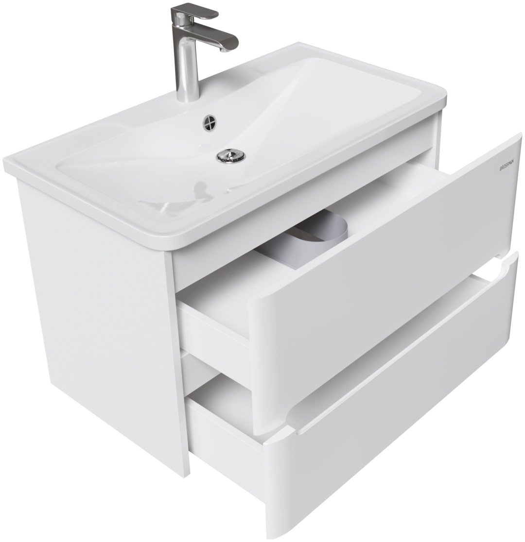 Тумба с раковиной KABINKA.KZ АДЕЛЬ-НОРМА-80, 80x50x44.6 см, белый