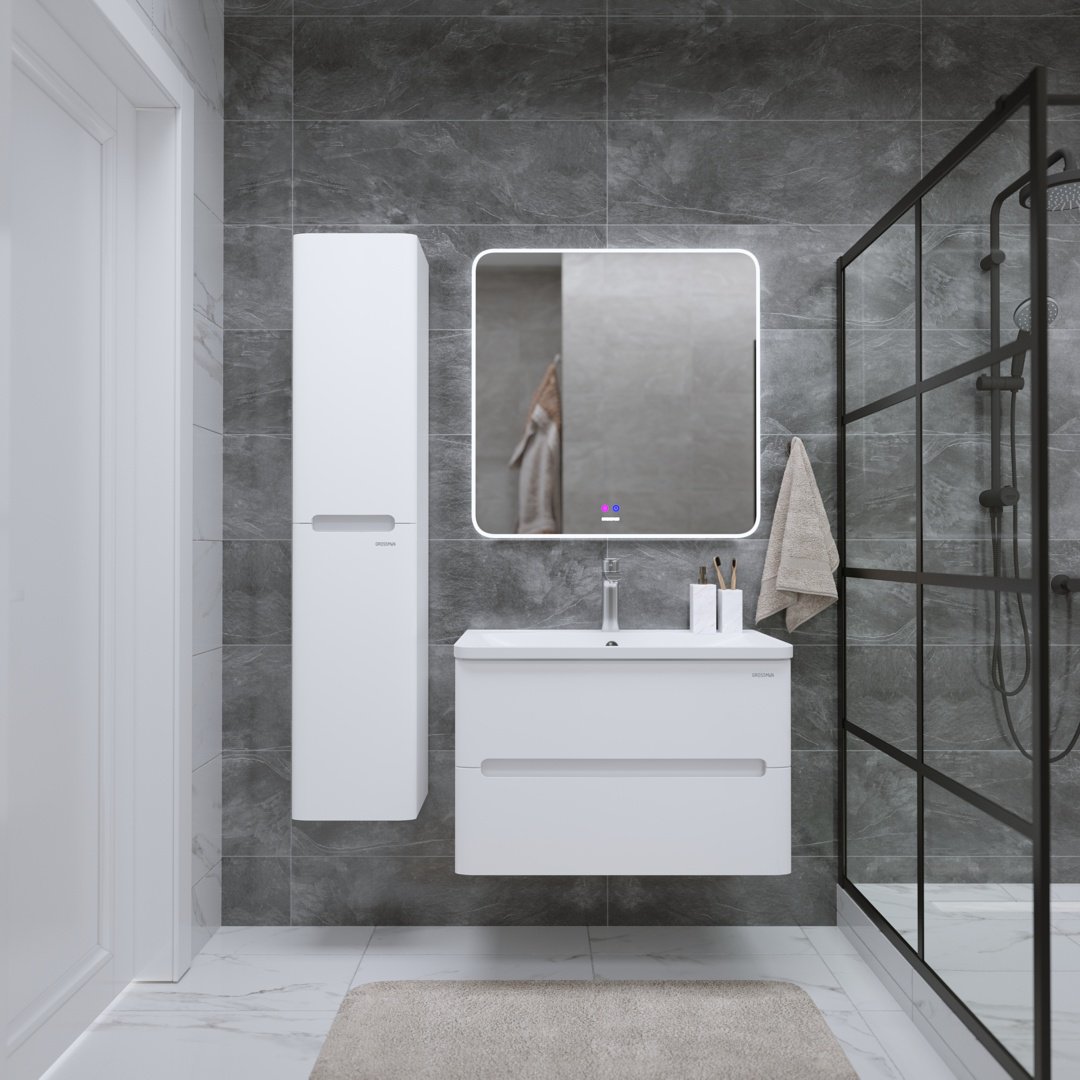 Тумба с раковиной KABINKA.KZ АДЕЛЬ-НОРМА-80, 80x50x44.6 см, белый