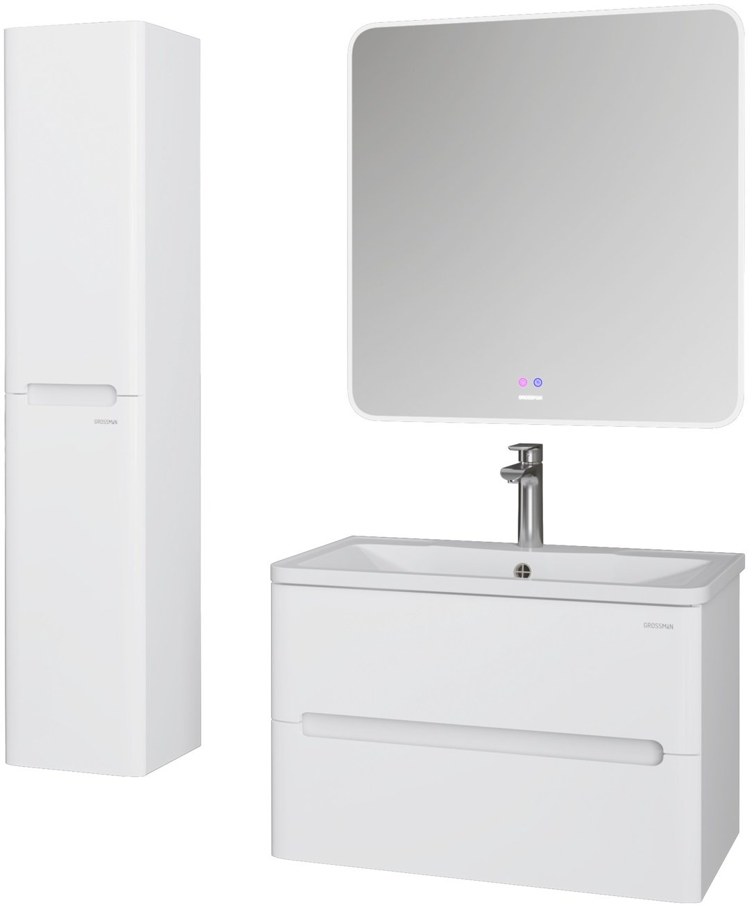 Тумба с раковиной KABINKA.KZ АДЕЛЬ-НОРМА-80, 80x50x44.6 см, белый