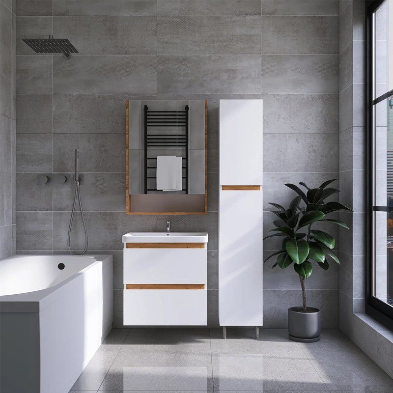 Тумба с раковиной KABINKA.KZ Мальта, 70x56x42.5 см, белый