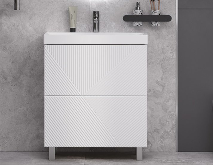 Тумба с раковиной Kabinka.kz Edge 80 82x85x41см белый купить,NaN