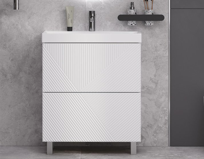 Тумба с раковиной Kabinka.kz Edge 80 82x85x41см белый купить,NaN