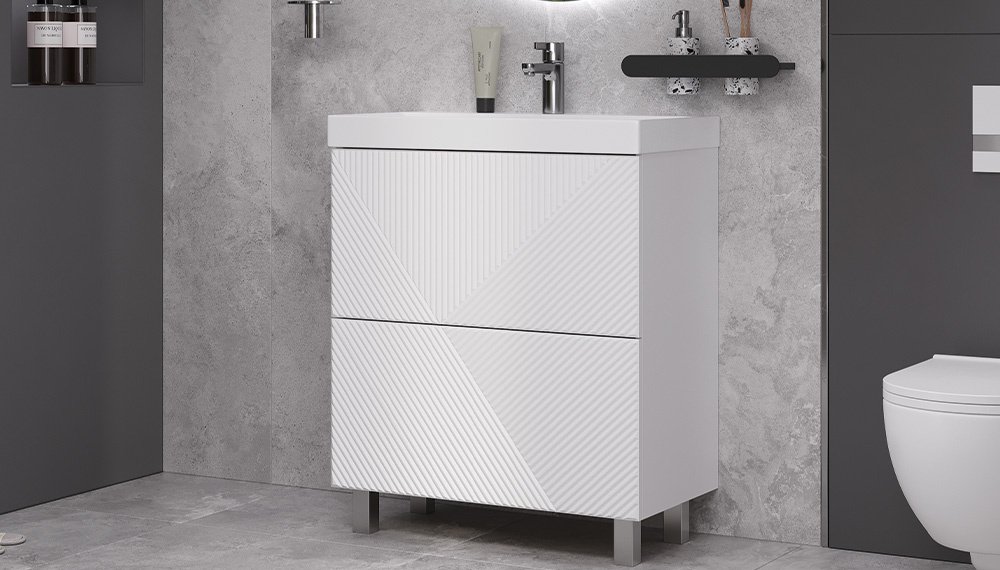 Тумба с раковиной Kabinka.kz Edge 80 82x85x41см белый купить,NaN
