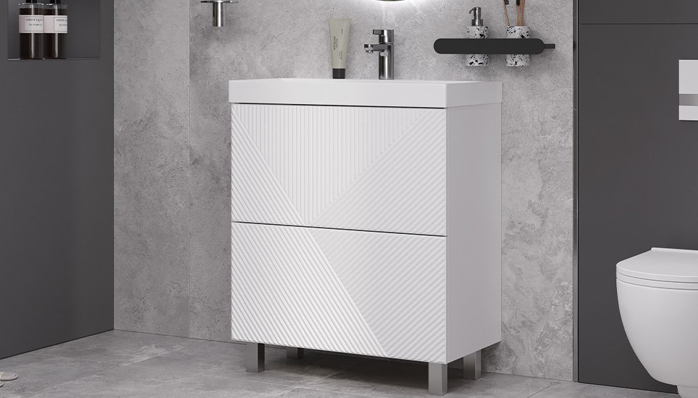 Тумба с раковиной Kabinka.kz Edge 80 82x85x41см белый купить,NaN