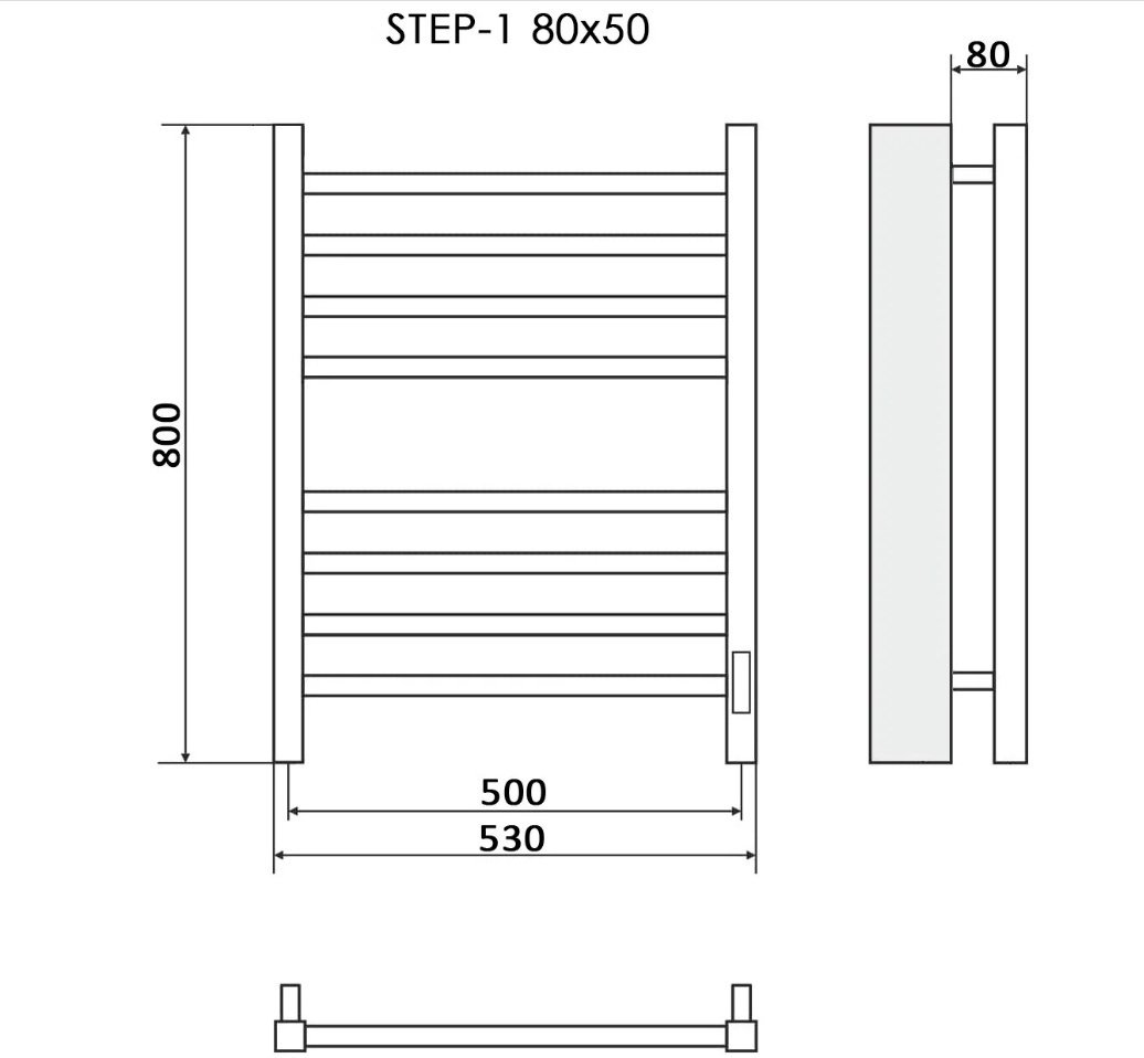 Полотенцесушитель KABINKA.KZ электрический STEP-1 80/50 , лесенка 50x80 см купить,NaN