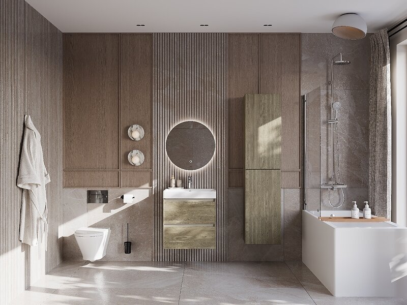 Тумба с раковиной Roca A857613511, 60x64.5x46 см, коричневый