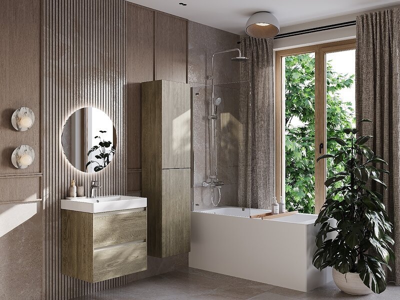 Тумба с раковиной Roca A857613511, 60x64.5x46 см, коричневый