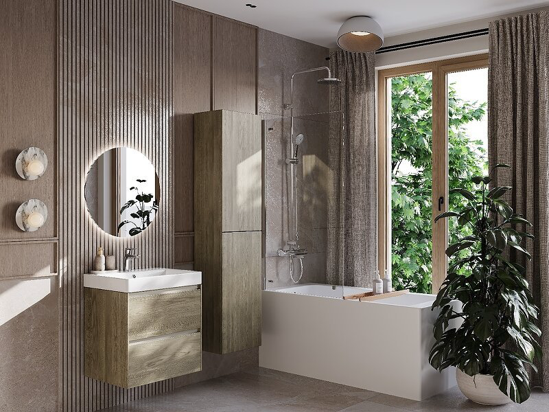 Тумба с раковиной Roca A857613511, 60x64.5x46 см, коричневый купить,NaN
