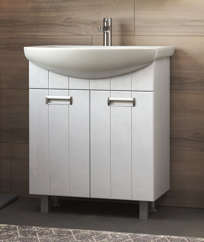Тумба с раковиной Kabinka.kz tn.DIA.BAL.60.2D 56x80x31.6см белый купить,NaN