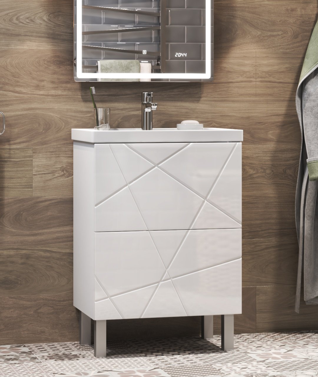Тумба с раковиной Kabinka.kz Geometry 500 50x83x40см белый купить,NaN