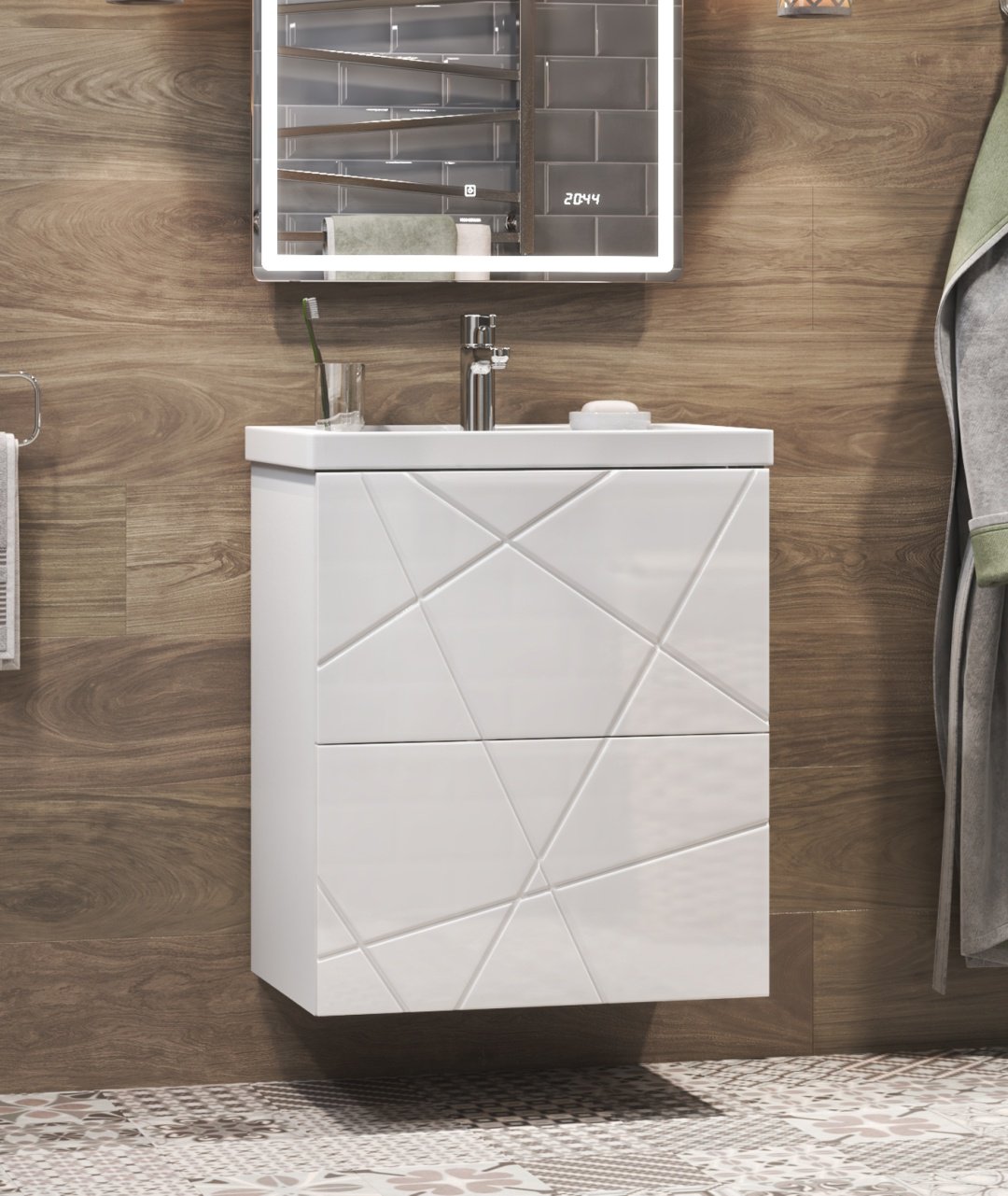 Тумба с раковиной Kabinka.kz Geometry 500 50x83x40см белый купить,NaN