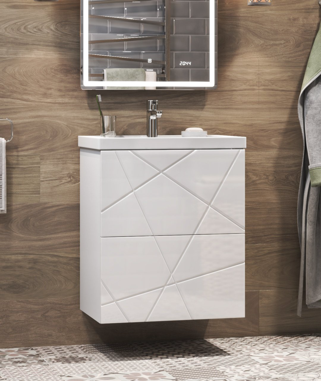 Тумба с раковиной Kabinka.kz Geometry 500 50x83x40см белый купить,NaN