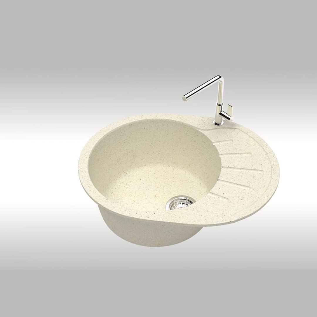 Кухонная мойка Marrbaxx T010Q002 накладная 57.5х44х21.5 см, искусственный камень, тон бежевый