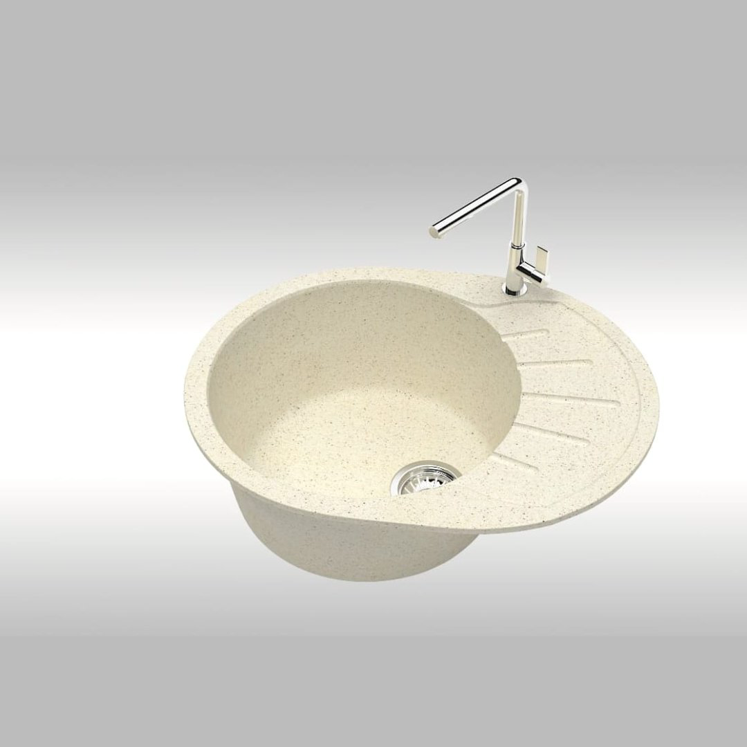 Кухонная мойка Marrbaxx T010Q002 накладная 57.5х44х21.5 см, искусственный камень, тон бежевый