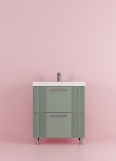 Тумба с раковиной KABINKA.KZ Альба, 60x80x45 см, зеленый