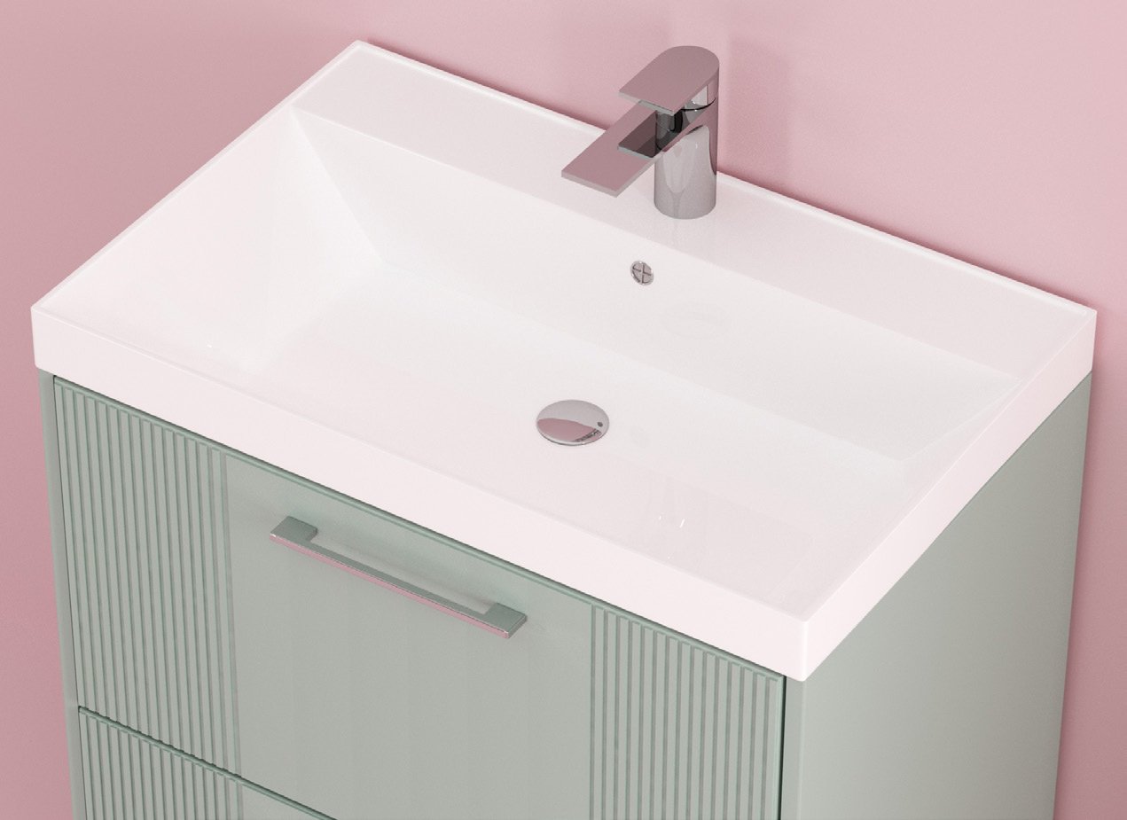 Тумба с раковиной KABINKA.KZ Альба, 60x80x45 см, зеленый