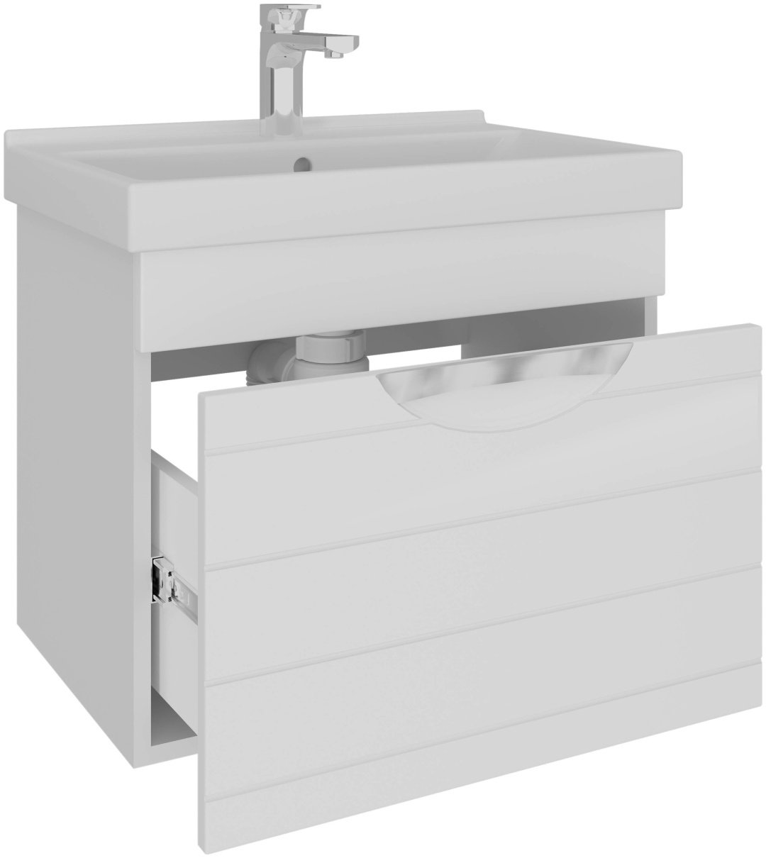Тумба с раковиной навесная, AVK, 1 Ящик, Вероника, 70x47x45 см, белый