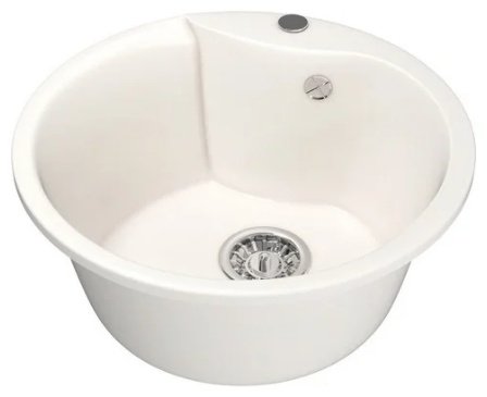 Кухонная мойка Mixline ML-GM-12 врезная 48х48х21 см, искусственный мрамор, тон молочный купить,NaN