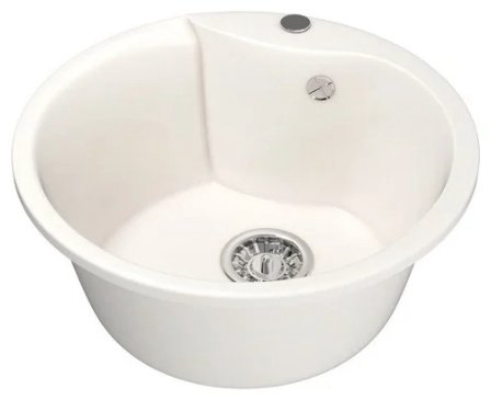 Кухонная мойка Mixline ML-GM-12 врезная 48х48х21 см, искусственный мрамор, тон молочный купить,NaN