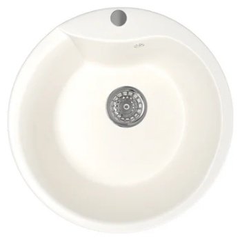 Кухонная мойка Mixline ML-GM-12 врезная 48х48х21 см, искусственный мрамор, тон молочный купить,NaN