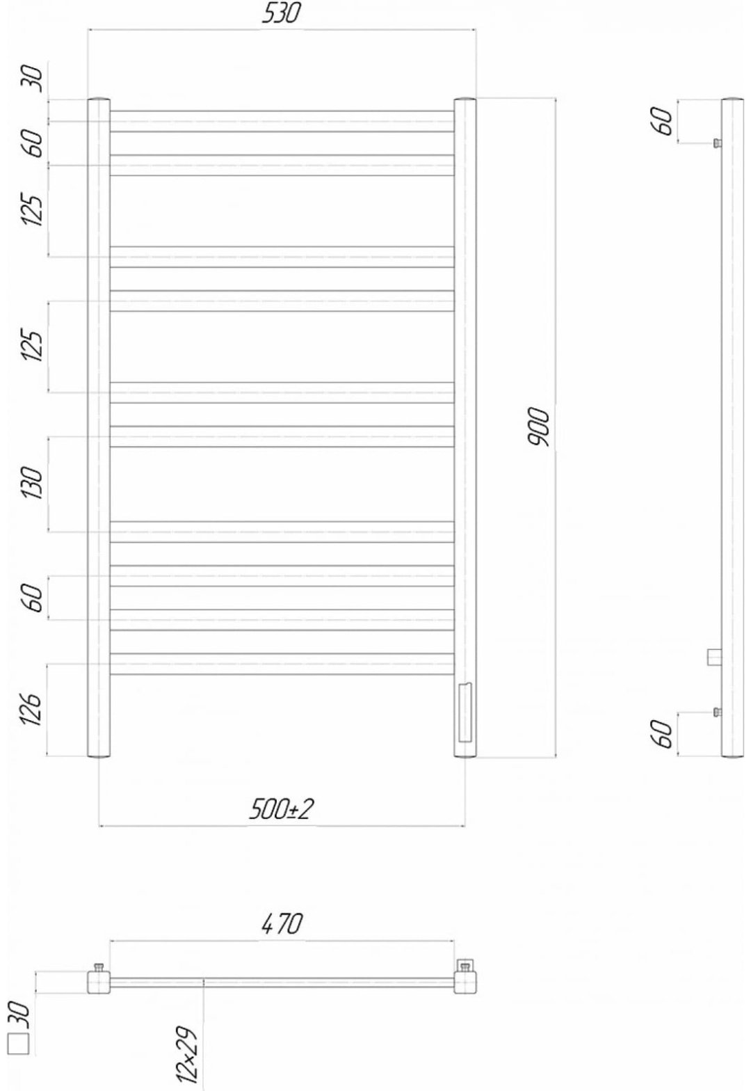 Полотенцесушитель Lemark электрический Melange LM49910Z 53x90 лесенка купить,NaN