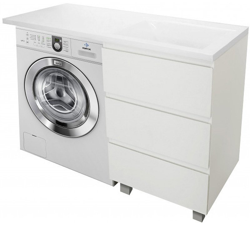 Тумба с раковиной KABINKA.KZ ФР-00002912, 140.2x88.5x48.2 см, белый