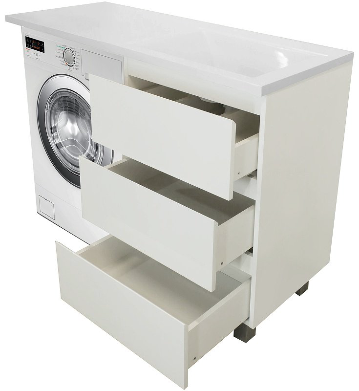 Тумба с раковиной Kabinka.kz ФР-00002912 140.2x88.5x48.2см белый купить,NaN