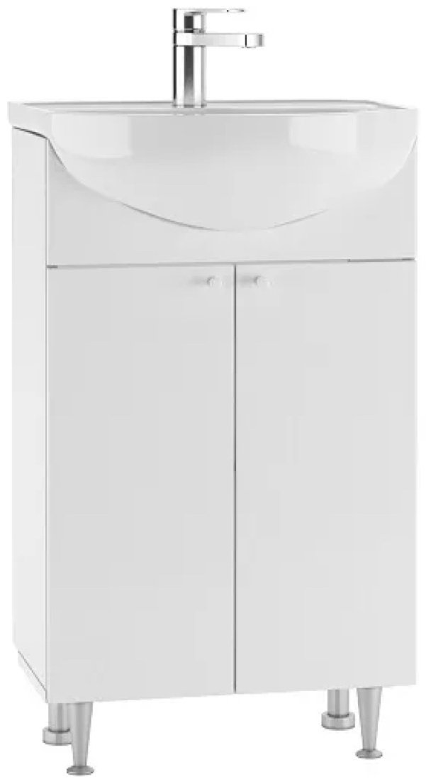 Тумба с раковиной Домино Промо элегия 50, 50.7x85x40.5 см, белый