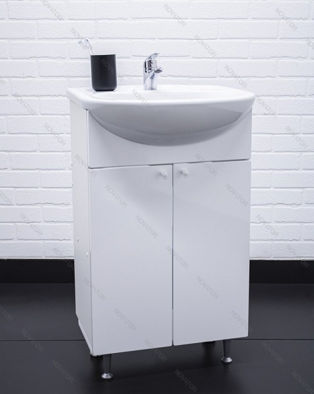 Тумба с раковиной Домино Промо элегия 50, 50.7x85x40.5 см, белый