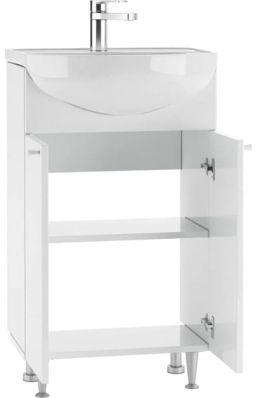 Тумба с раковиной Домино Промо элегия 50, 50.7x85x40.5 см, белый