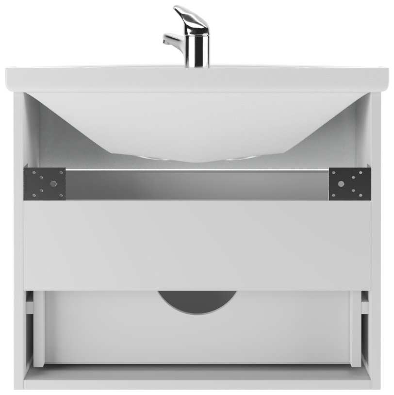 Тумба с раковиной KABINKA.KZ &#34;Амур 60&#34; Классик с одним ящиком В1 , 59.2x50x30.3 см, белый